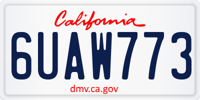 CA license plate 6UAW773