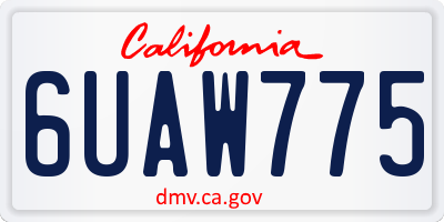 CA license plate 6UAW775