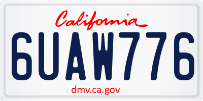 CA license plate 6UAW776