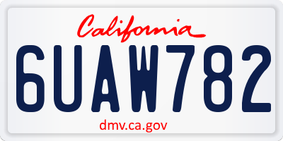 CA license plate 6UAW782