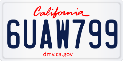 CA license plate 6UAW799