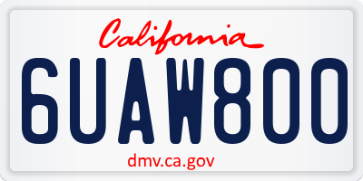 CA license plate 6UAW800