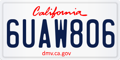CA license plate 6UAW806