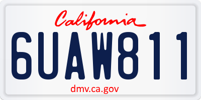 CA license plate 6UAW811