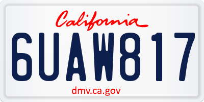 CA license plate 6UAW817