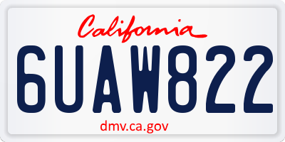 CA license plate 6UAW822