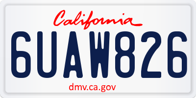 CA license plate 6UAW826