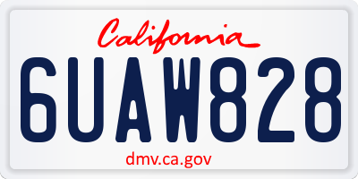 CA license plate 6UAW828