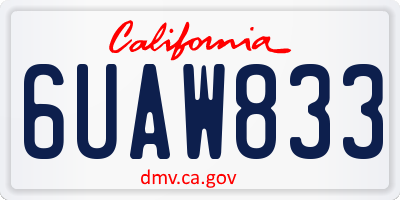 CA license plate 6UAW833