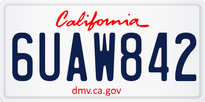 CA license plate 6UAW842