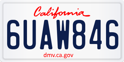 CA license plate 6UAW846