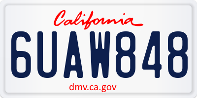 CA license plate 6UAW848