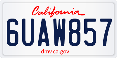 CA license plate 6UAW857
