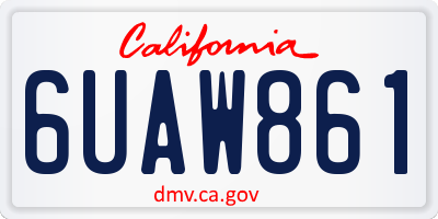 CA license plate 6UAW861