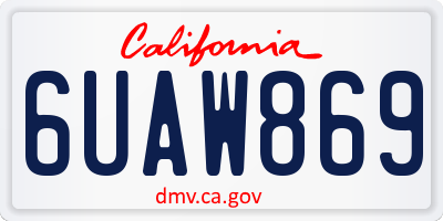 CA license plate 6UAW869