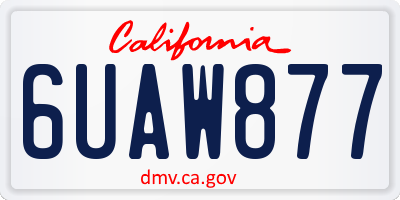 CA license plate 6UAW877