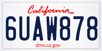 CA license plate 6UAW878