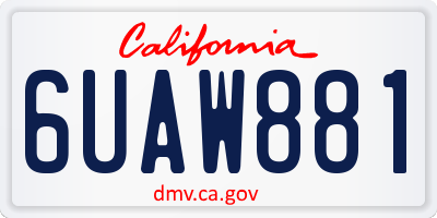 CA license plate 6UAW881