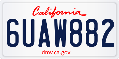 CA license plate 6UAW882