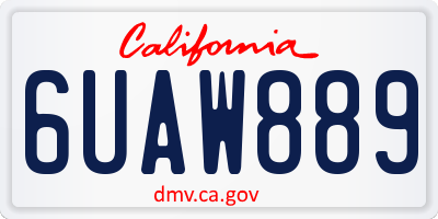 CA license plate 6UAW889