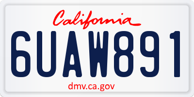 CA license plate 6UAW891