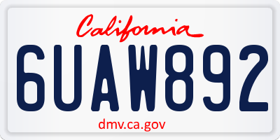 CA license plate 6UAW892