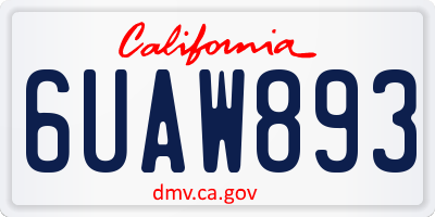 CA license plate 6UAW893