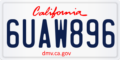 CA license plate 6UAW896