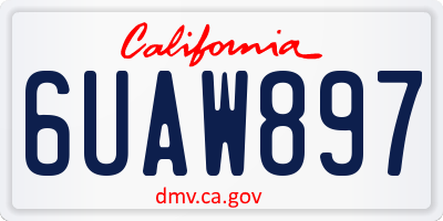 CA license plate 6UAW897