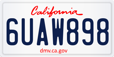 CA license plate 6UAW898