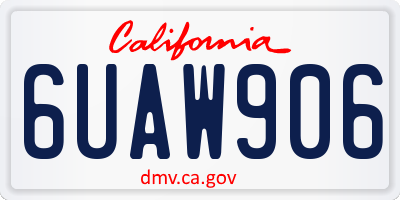 CA license plate 6UAW906