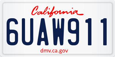 CA license plate 6UAW911