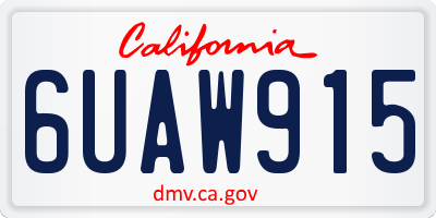 CA license plate 6UAW915