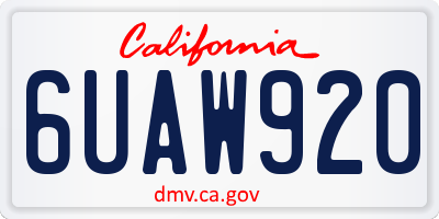 CA license plate 6UAW920