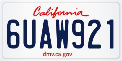 CA license plate 6UAW921