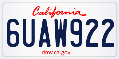 CA license plate 6UAW922