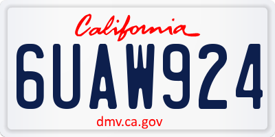 CA license plate 6UAW924