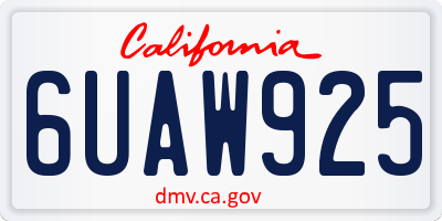 CA license plate 6UAW925