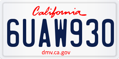 CA license plate 6UAW930
