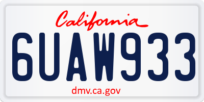 CA license plate 6UAW933