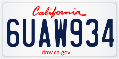 CA license plate 6UAW934