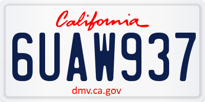 CA license plate 6UAW937
