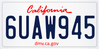 CA license plate 6UAW945