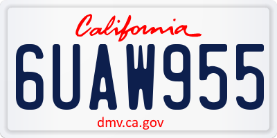 CA license plate 6UAW955