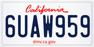 CA license plate 6UAW959