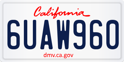 CA license plate 6UAW960