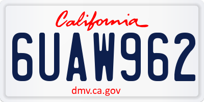 CA license plate 6UAW962