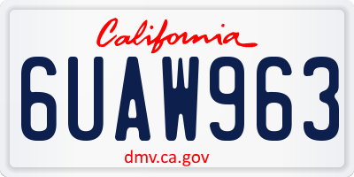 CA license plate 6UAW963