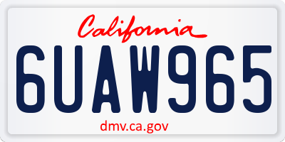 CA license plate 6UAW965