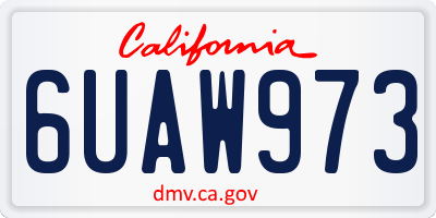 CA license plate 6UAW973